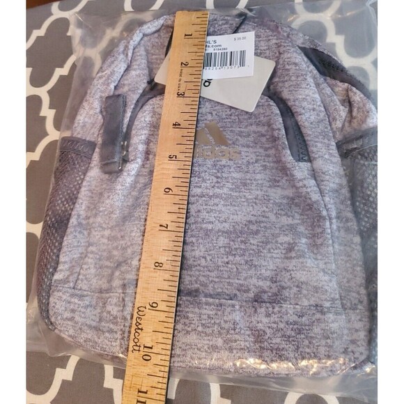 Adidas Kids Backpack Tote Zip Jersey Onix Grey Linear 3 Mini 5154280 NWT - Picture 9 of 10